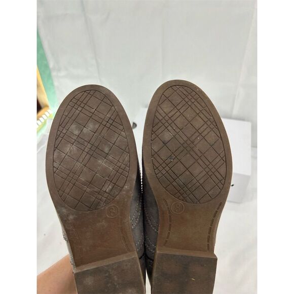 Merona Women's Gray Suede Oxfords Size 8 Casual Slip-On Flats - Picture 3 of 6